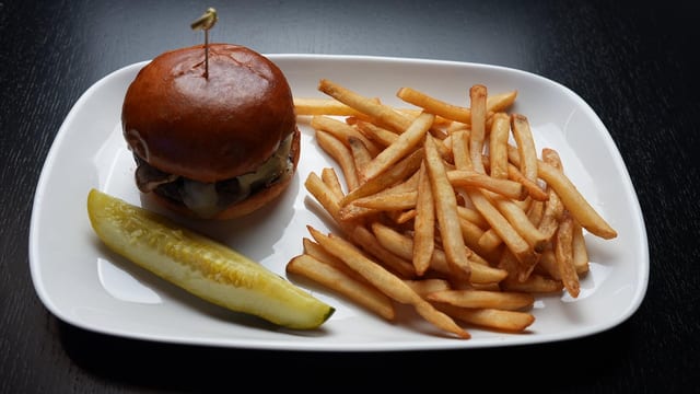 Mushroom Swiss Burger.